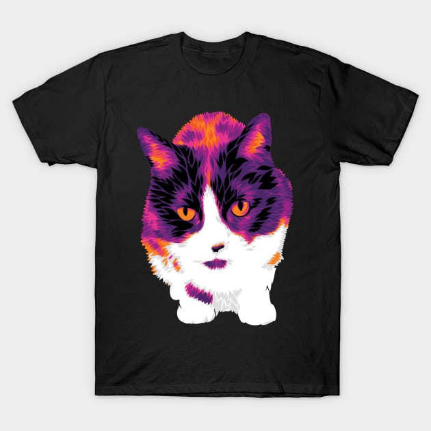The Hot Color Cat T-Shirt by polliadesign
